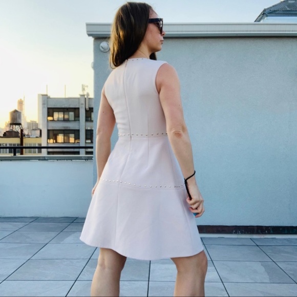 Kate Spade Rose Gold Studs Blush Pink A-Line Dress - Picture 11 of 15